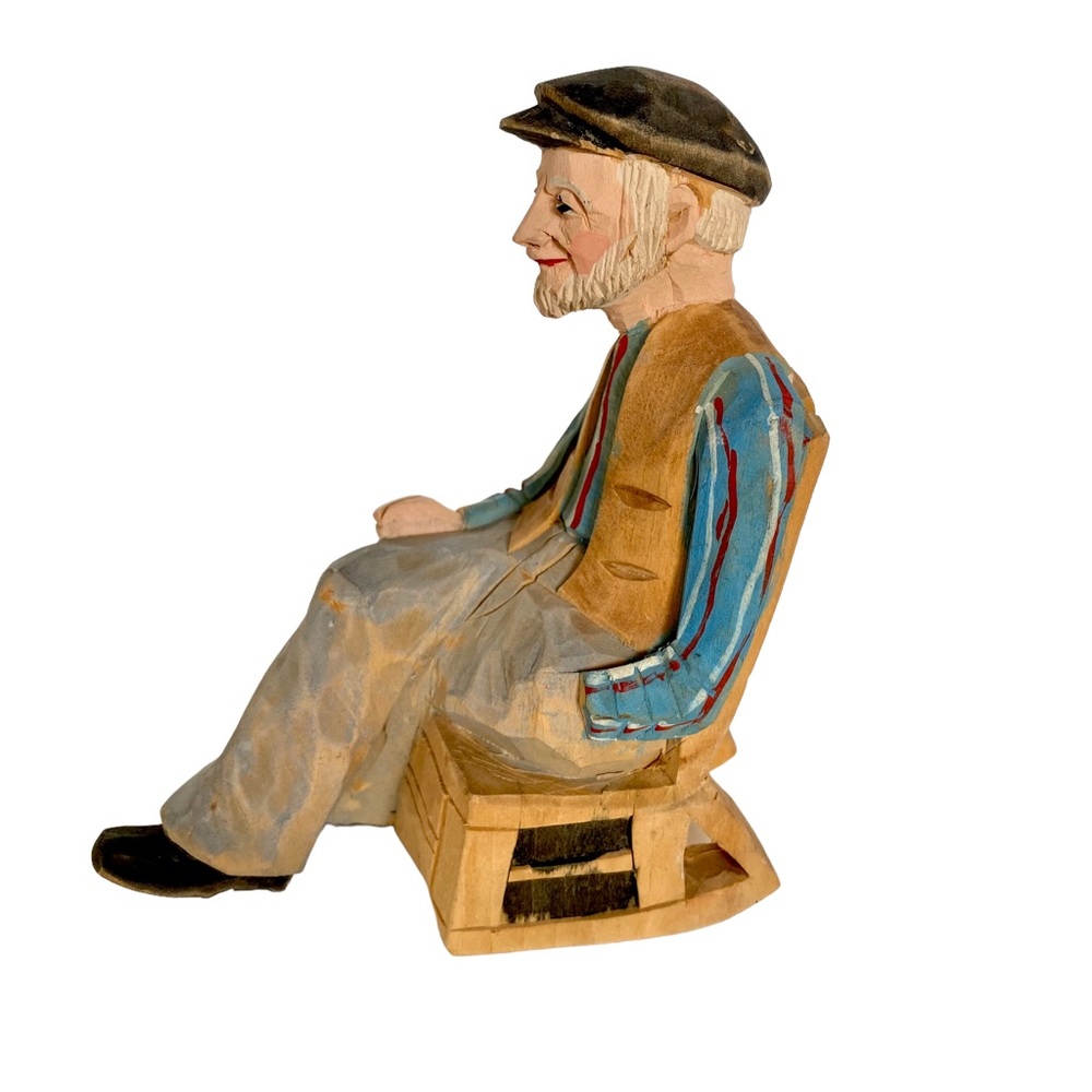Andre Bourgault Vintage Antique Canadian Folk Art Wood Carving